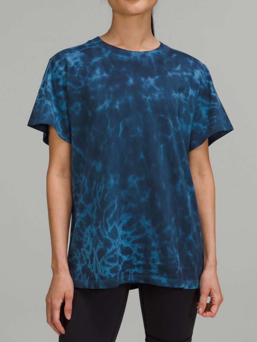 Lululemon All Yours Cotton T-Shirt Tie Dye Denim/Navy